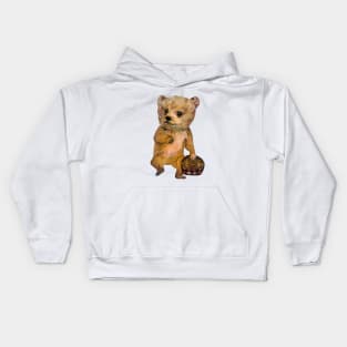 Baby Bear with Pine Cones Kids Hoodie